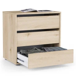 Blokty Kommode - 60x40x58cm - 3 Schubladen - Eiche Dekor