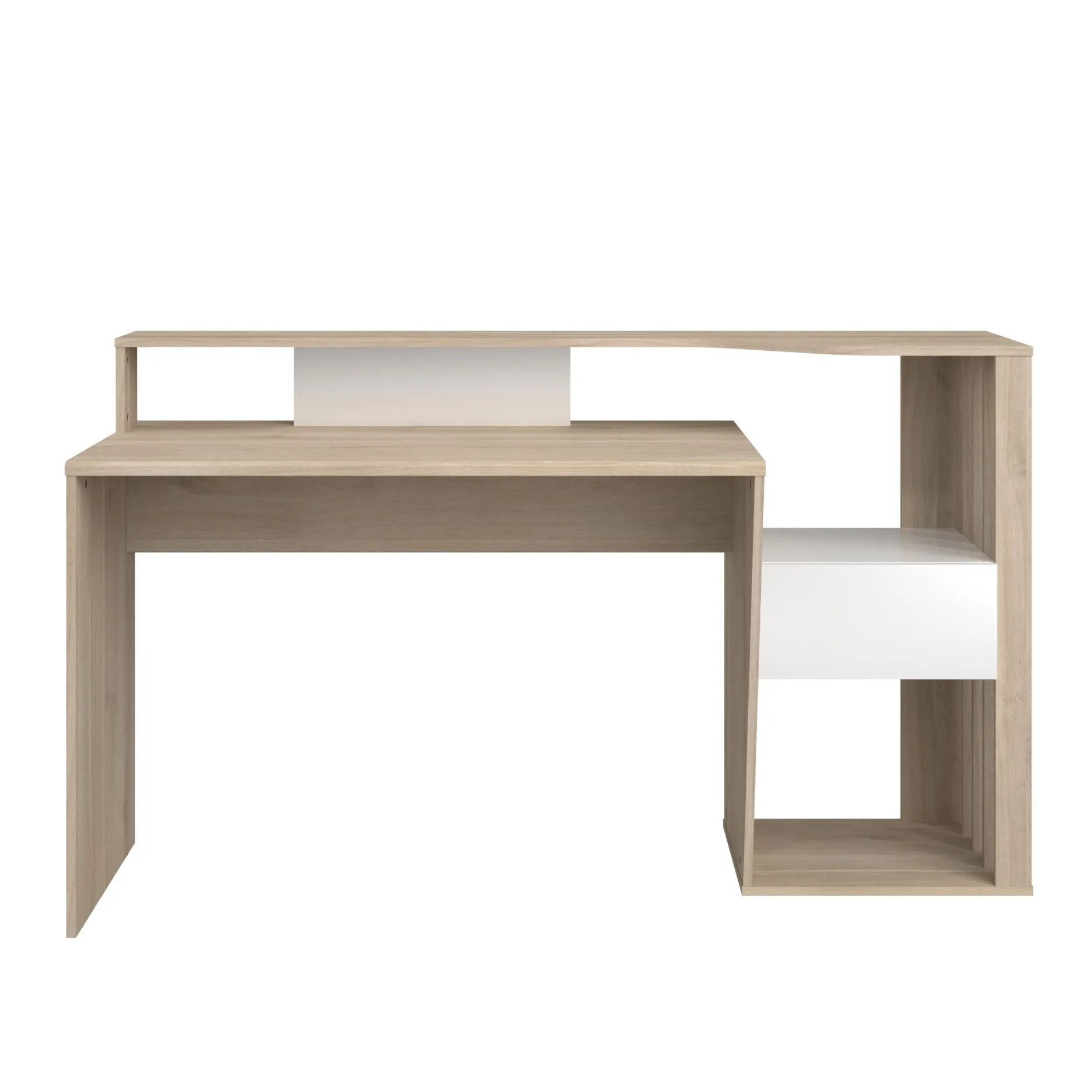 Bloom Schreibtisch-157cm-1 Schublade,1 offenes Fach-weiß/Eiche