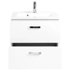 BobbiBadezimmer : Säulenschrank, Spiegelschrank, Waschbeckenunterschrank, Hängeschrank, Unterschrank - Hochglanz weiß