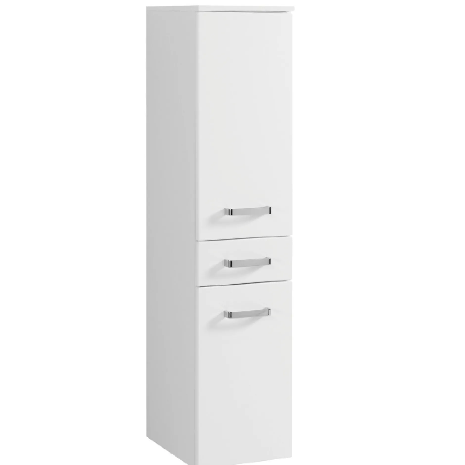 BobbiBadezimmer : Säulenschrank, Spiegelschrank, Waschbeckenunterschrank, Hängeschrank, Unterschrank - Hochglanz weiß