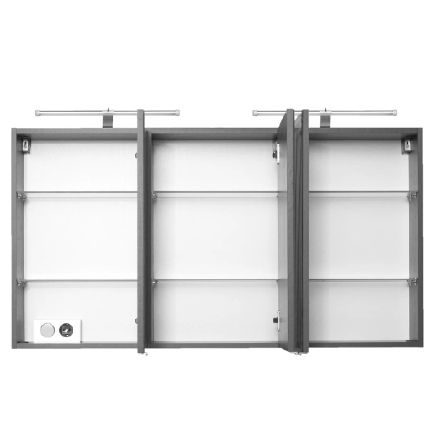 BobbiBadezimmer : Säulenschrank, Waschtischschrank, Spiegelschrank - Eiche grau