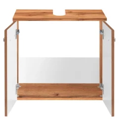 BobbiBadezimmer : 2x Säulenschrank, Spiegelschrank, Waschtischunterschrank - Eiche