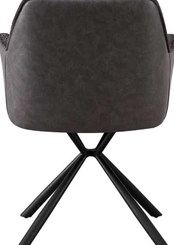 Bouclé-Stuhl Lucie Hellgrau PU-Rücken | Metallbeine | H82,5 x B62 x T63 cm
