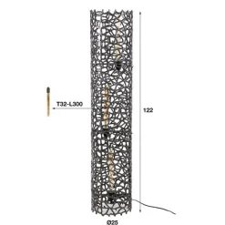 Branch Stehleuchte 122 cm-schwarz nickel