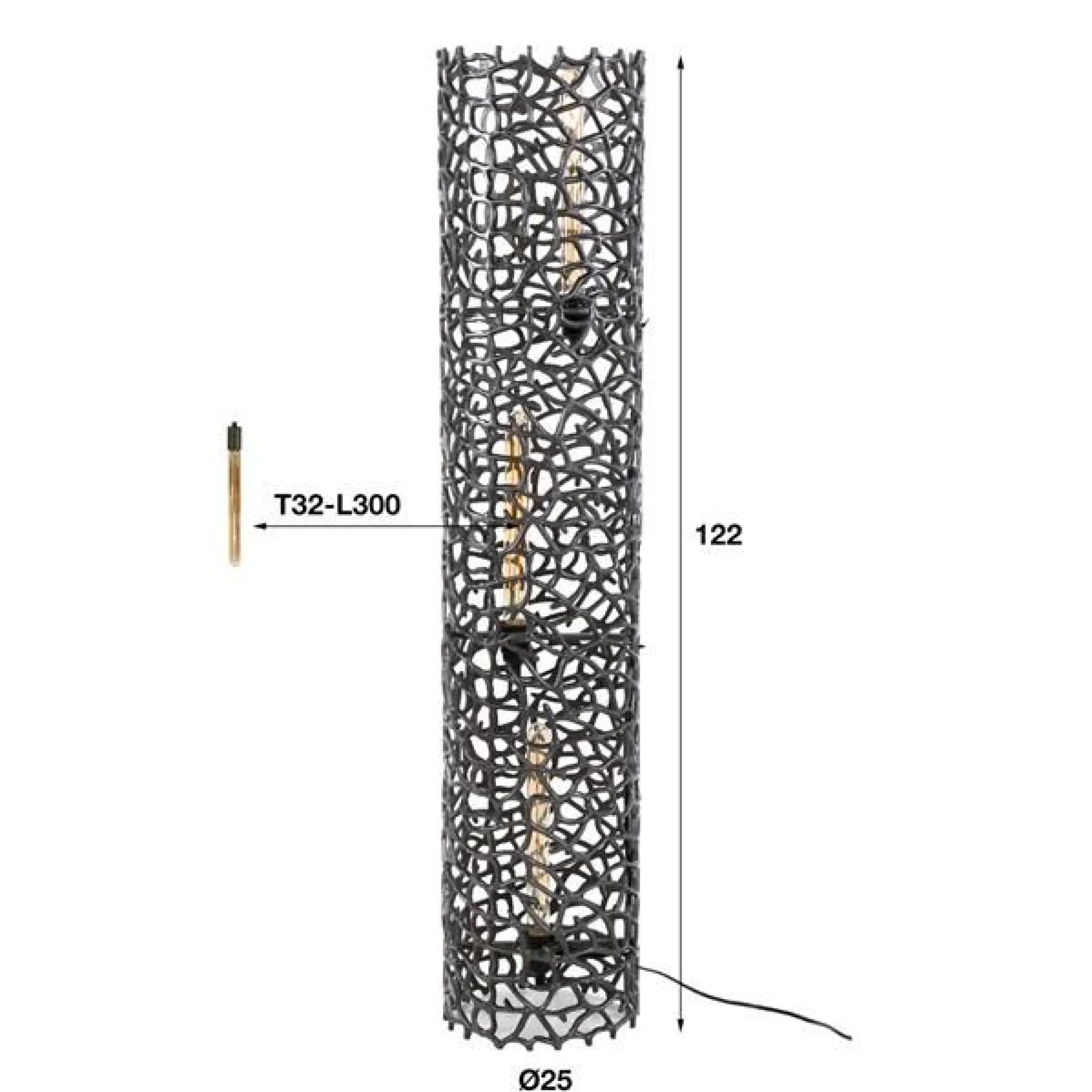 Branch Stehleuchte 122 cm-schwarz nickel