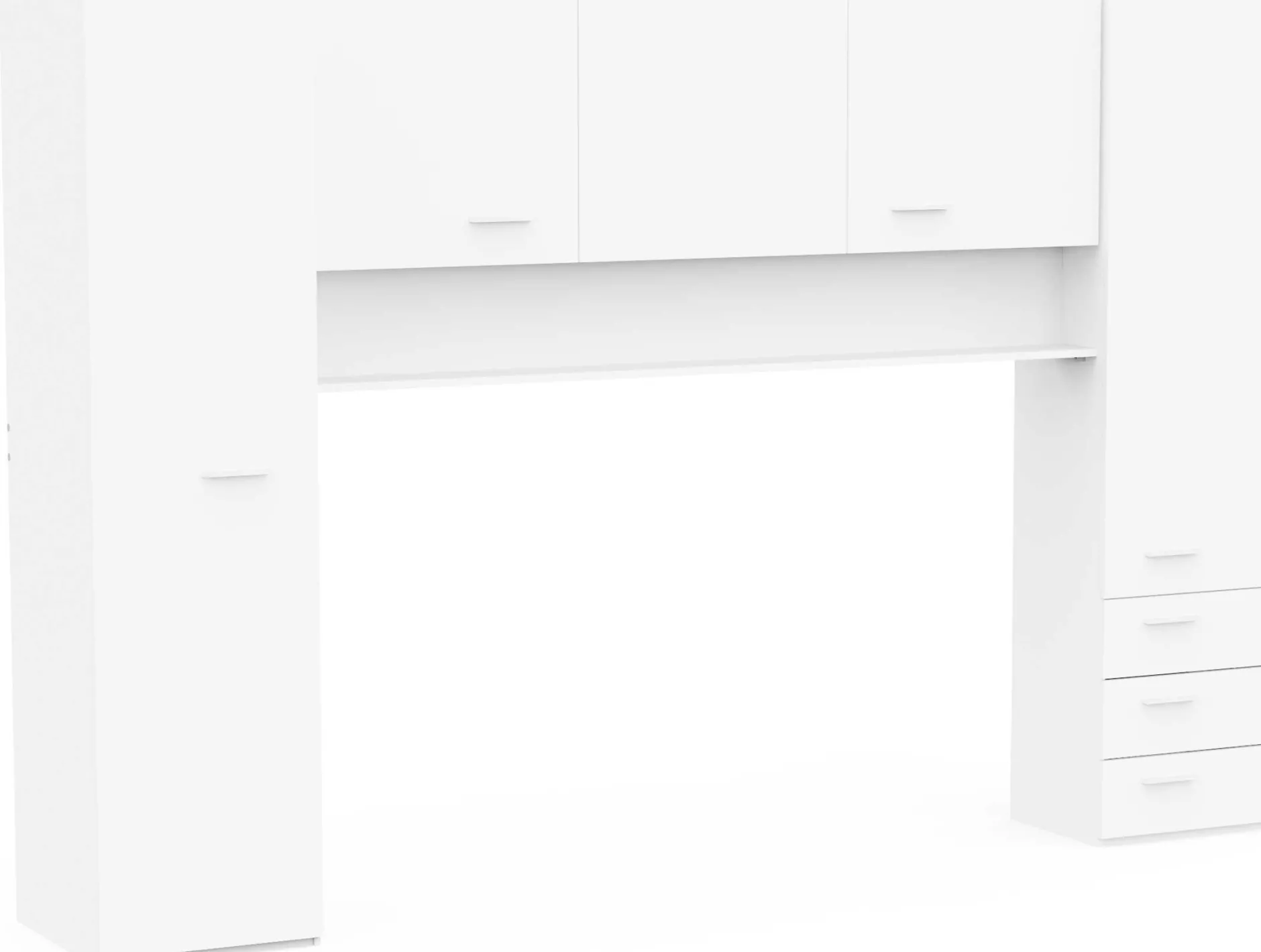 Brückenschrank Tidelle - 304x54x203cm - matt weiß