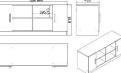 Büromöbel-Set VO15 - 100% MELAMINE - Nussbaum - 140 x 140 x 60 cm