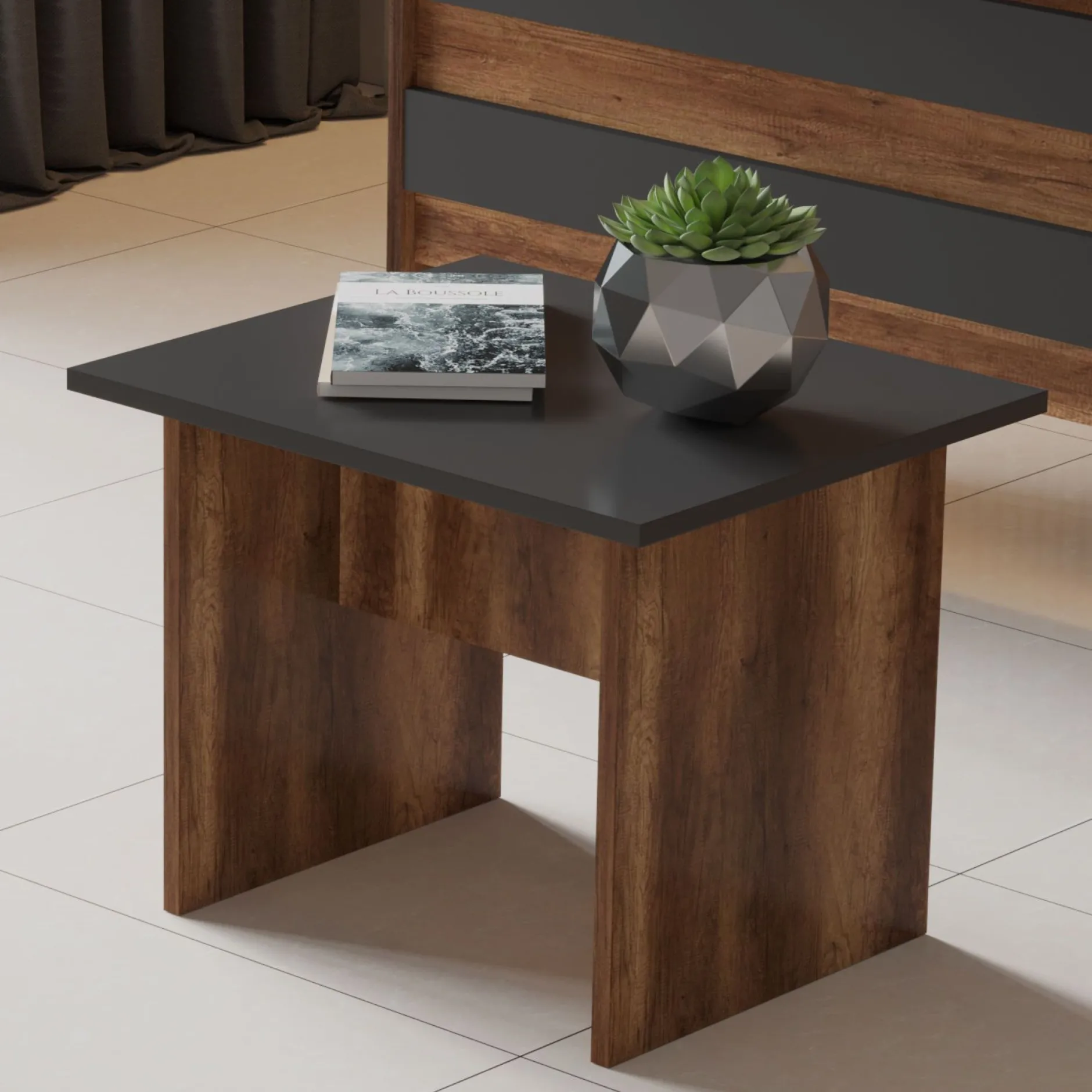 Büromöbel-Set VO15 - 100% MELAMINE - Nussbaum - 140 x 140 x 60 cm