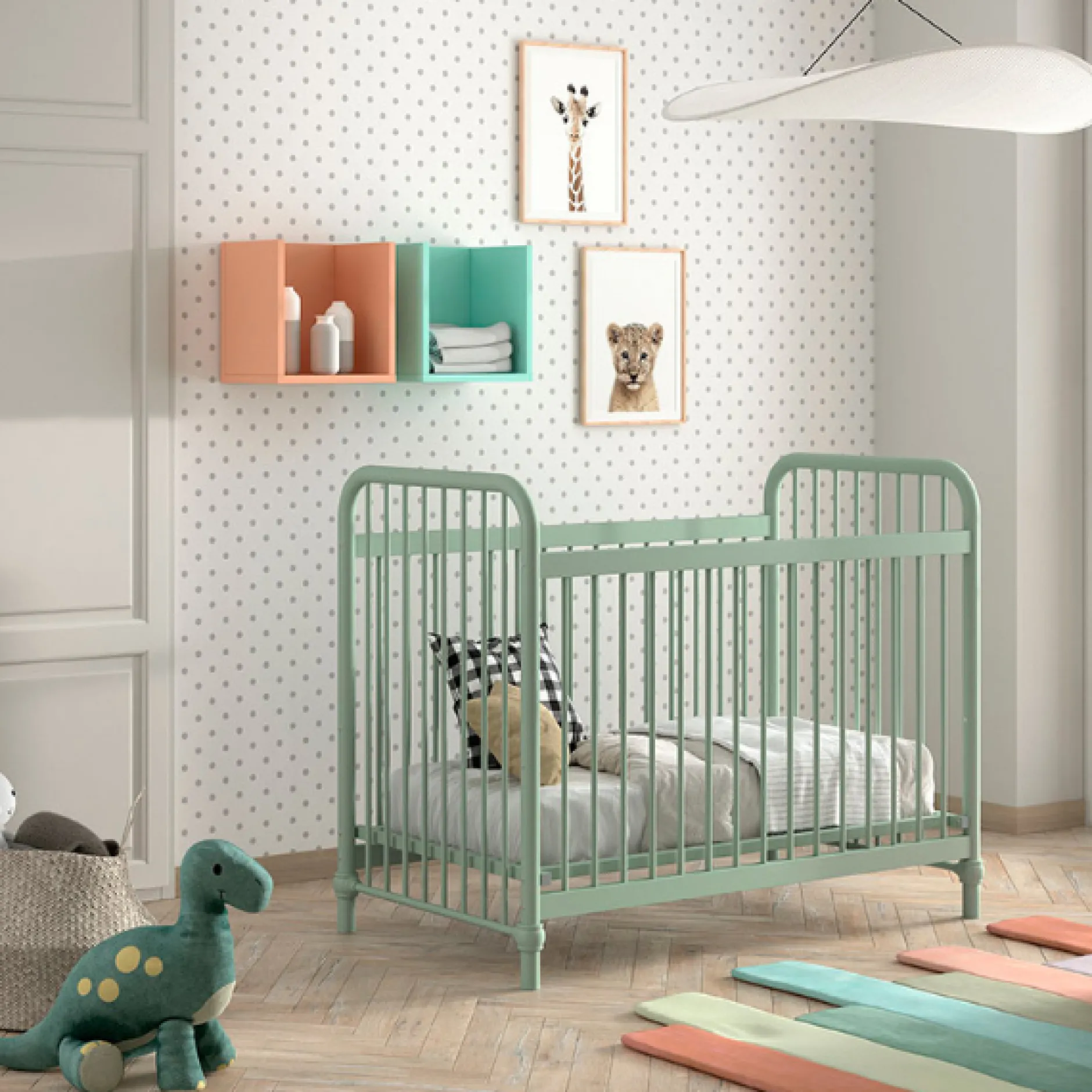 Bronxx Babybett - 60x120cm - olivgrün