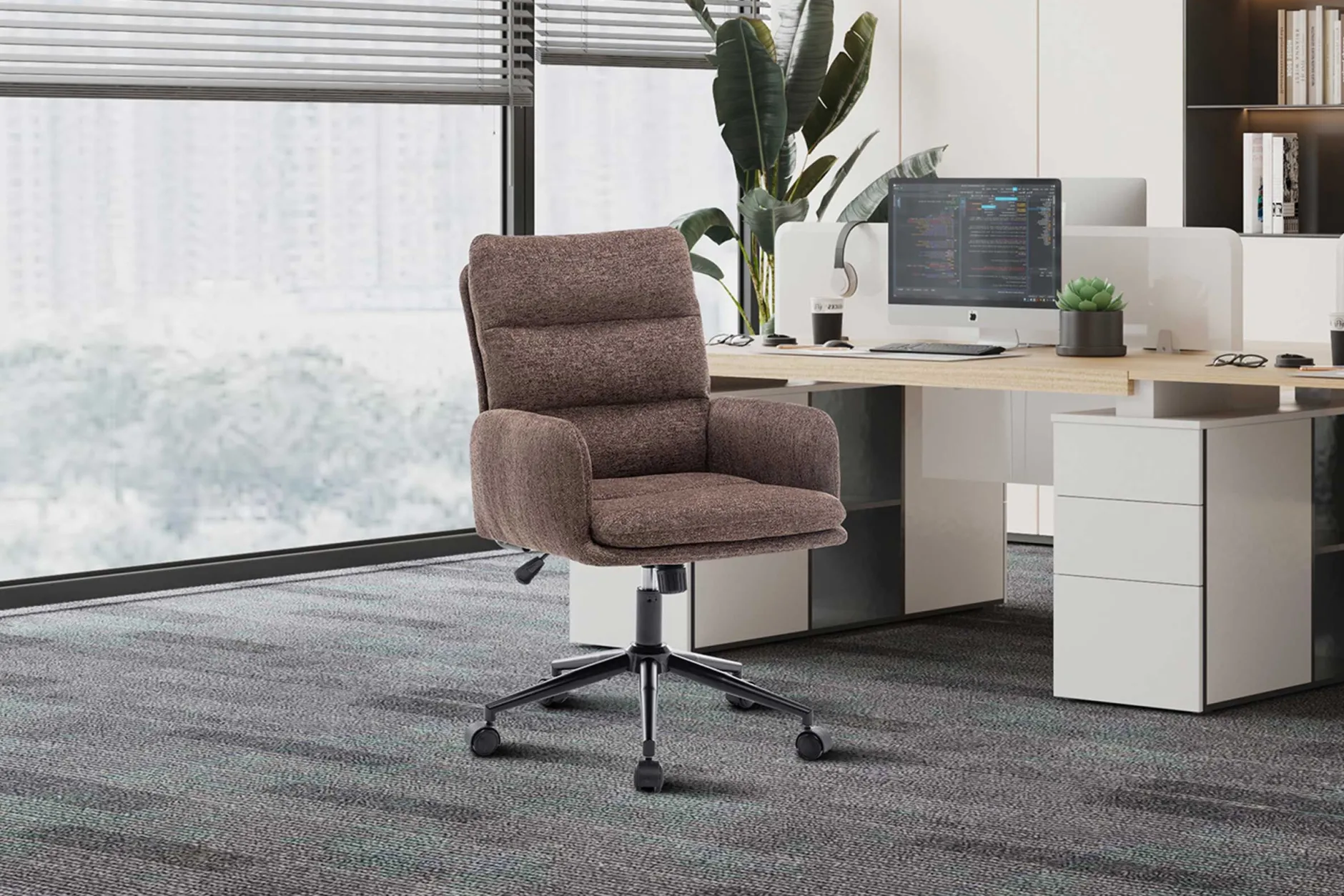 Bürostuhl Aimé - 64x68x88cm - verstellbar - braun