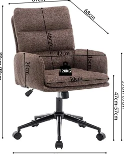 Bürostuhl Aimé - 64x68x88cm - verstellbar - braun