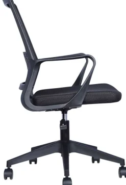 Bürostuhl Dylan - 54x60x90cm - mit Rollen - verstellbar - schwarz