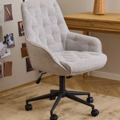 Bürostuhl Erik - 60x67x105cm - verstellbar - beige Stoff