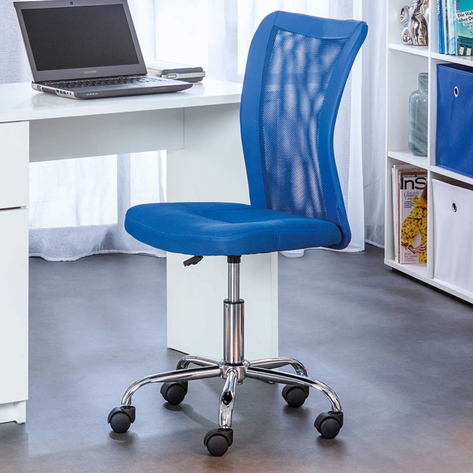 Bürostuhl Eva ohne Armlehne - blau