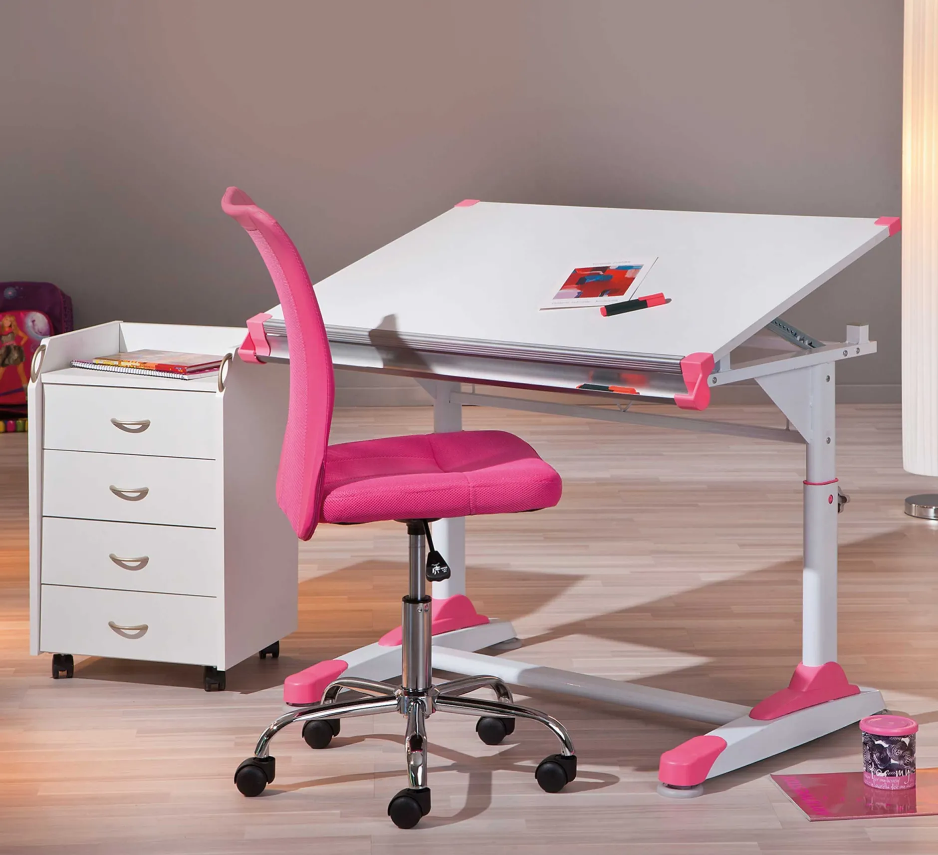 Bürostuhl Eva ohne Armlehne - rosa