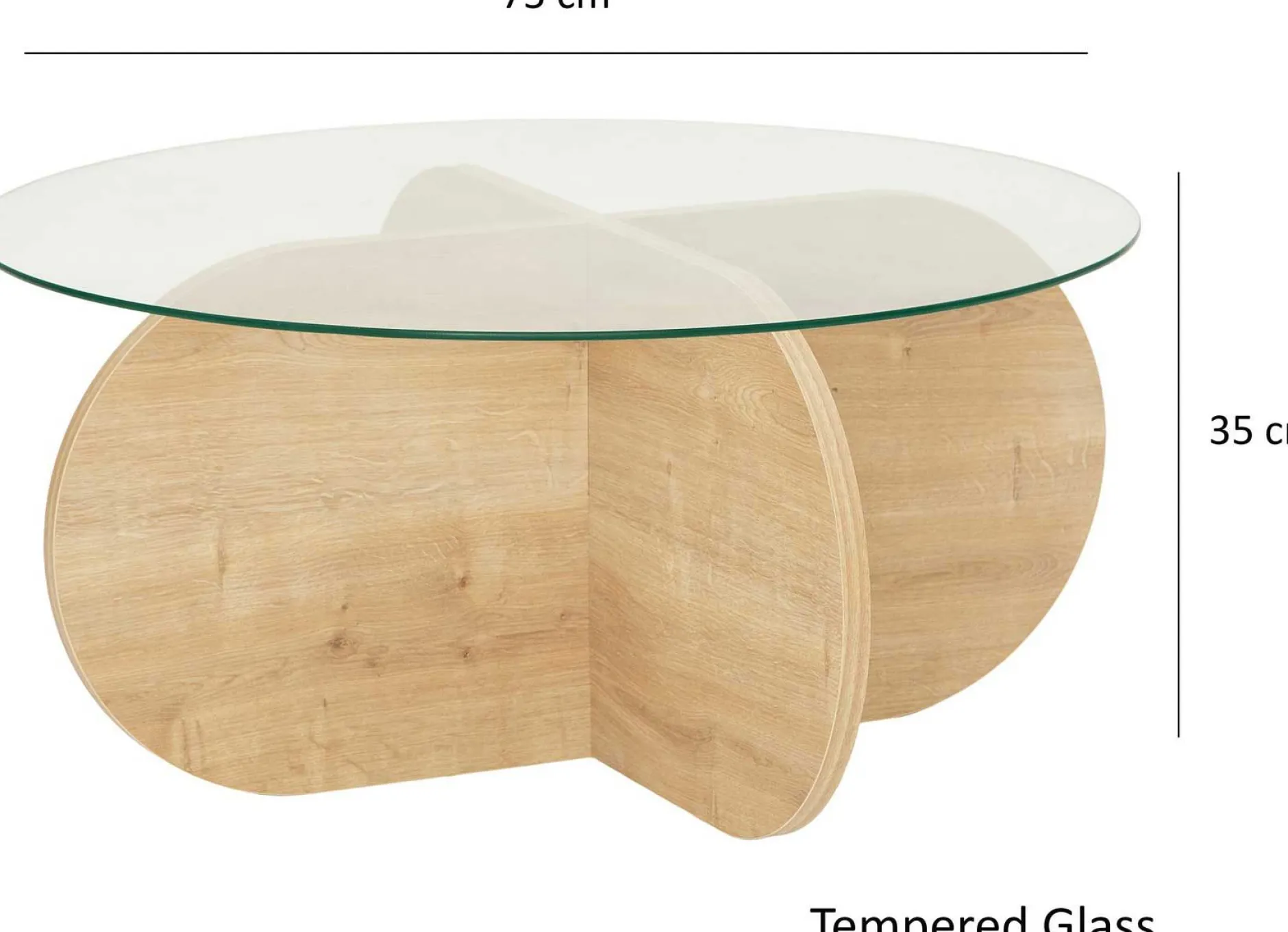Bubble Couchtisch | GEHÄRTETES GLAS | Saphir-Eiche