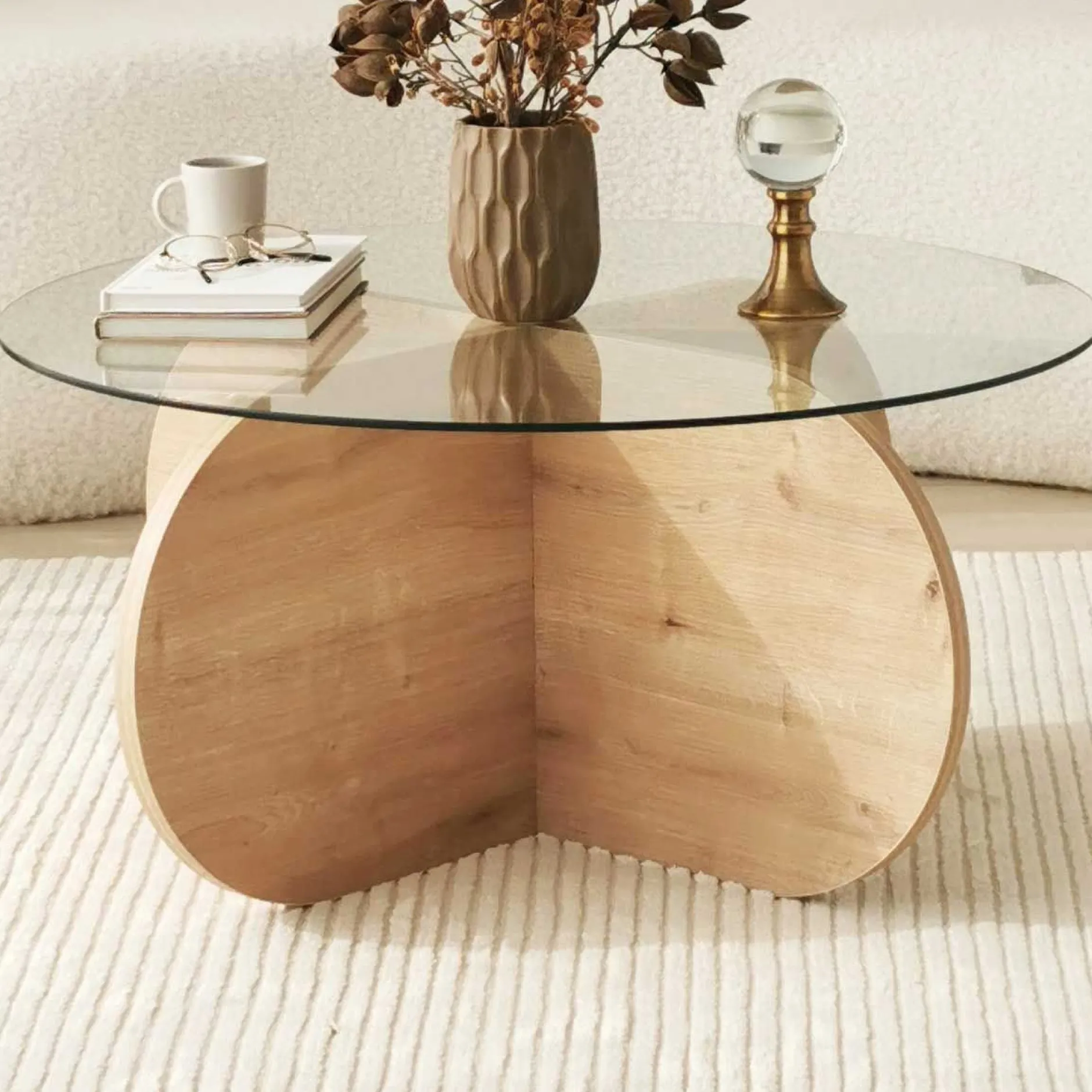 Bubble Couchtisch | GEHÄRTETES GLAS | Saphir-Eiche