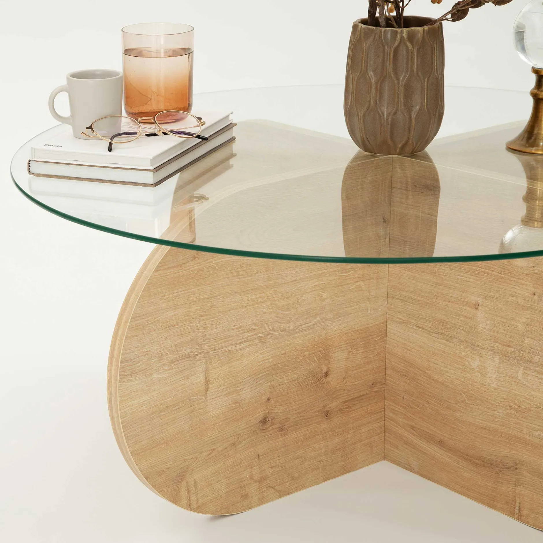Bubble Couchtisch | GEHÄRTETES GLAS | Saphir-Eiche
