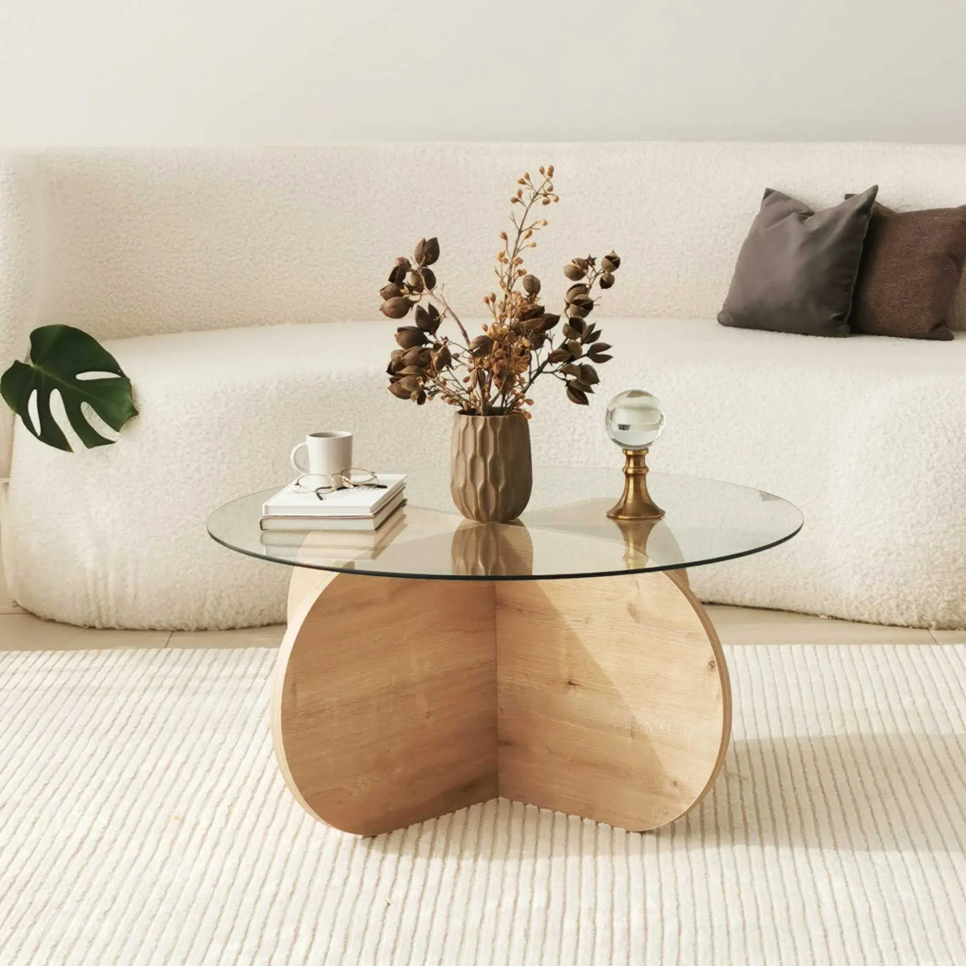 Bubble Couchtisch | GEHÄRTETES GLAS | Saphir-Eiche