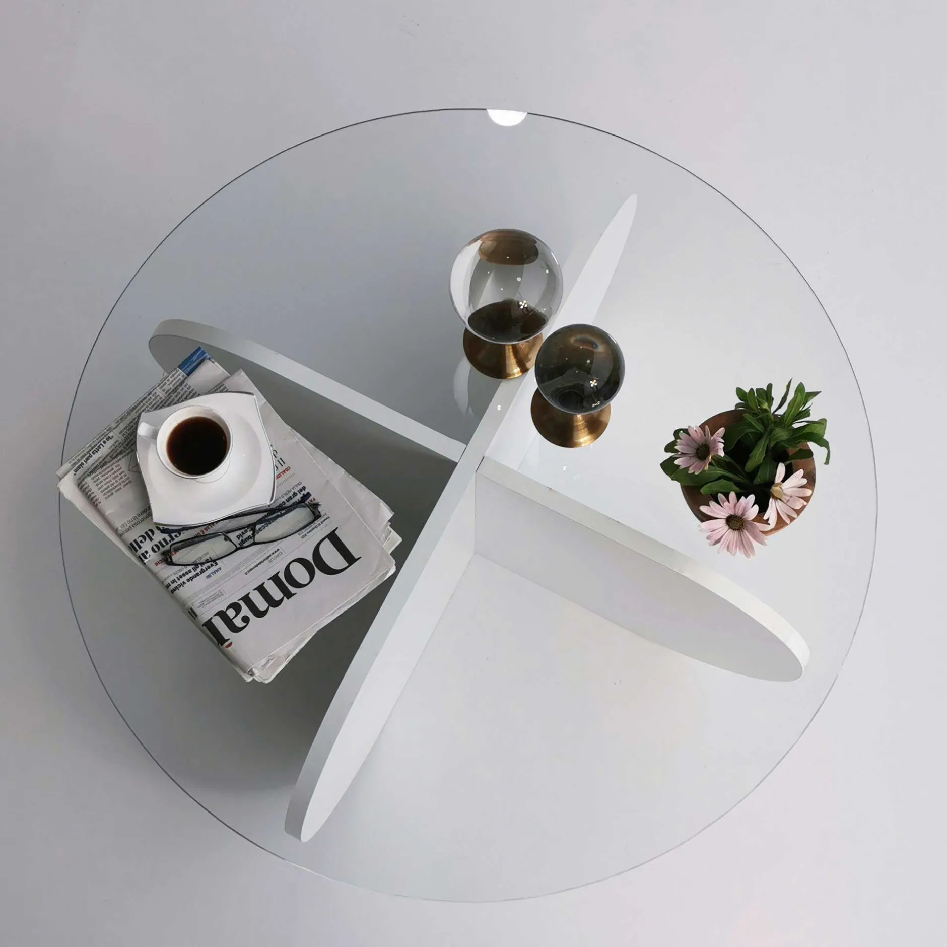 Bubble CT Couchtisch | GEHÄRTETES GLAS | Weiß