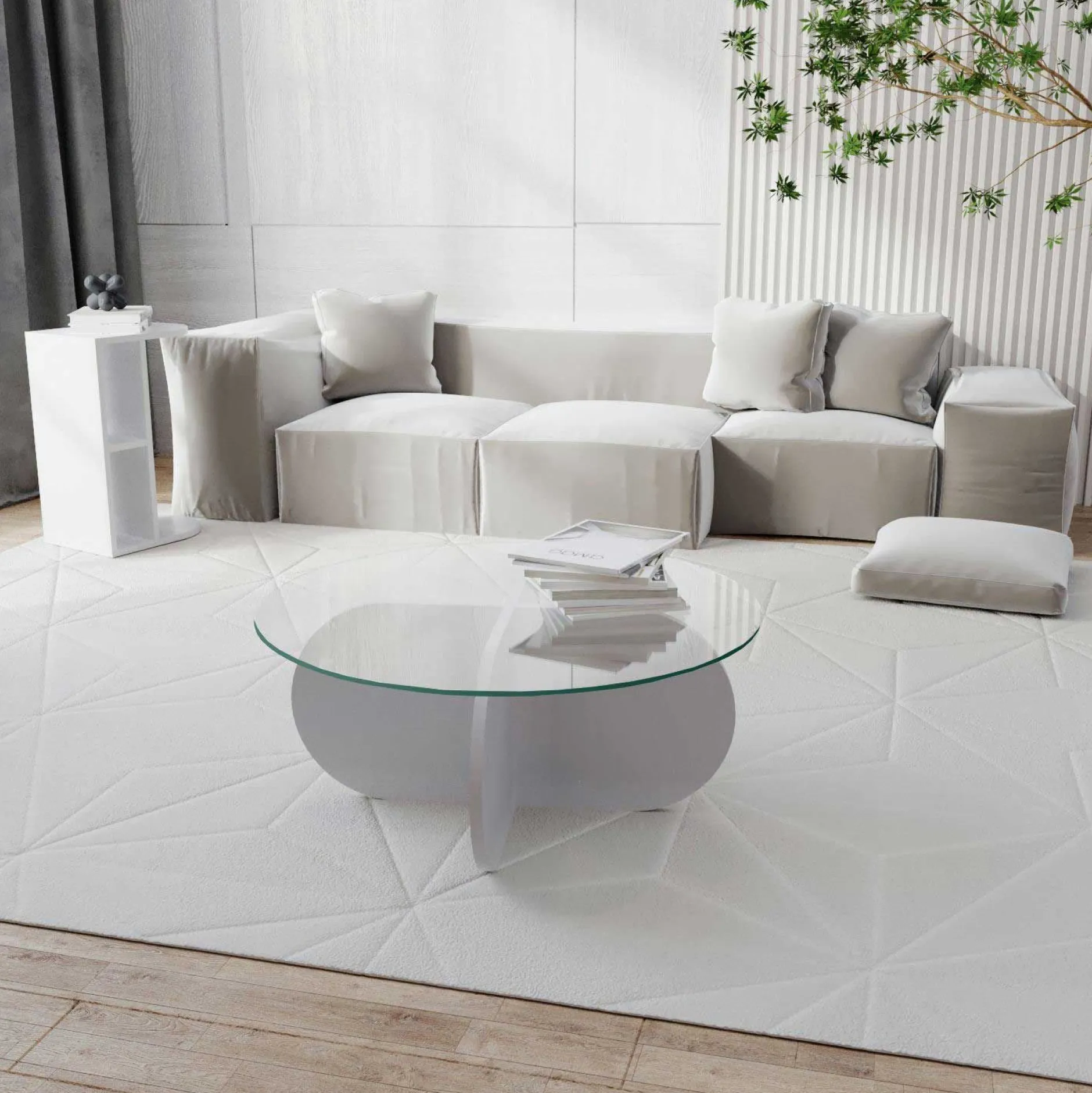 Bubble CT Couchtisch | GEHÄRTETES GLAS | Weiß