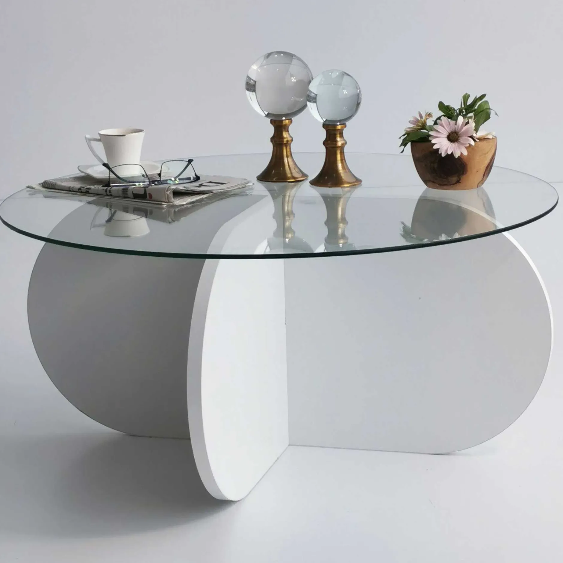 Bubble CT Couchtisch | GEHÄRTETES GLAS | Weiß