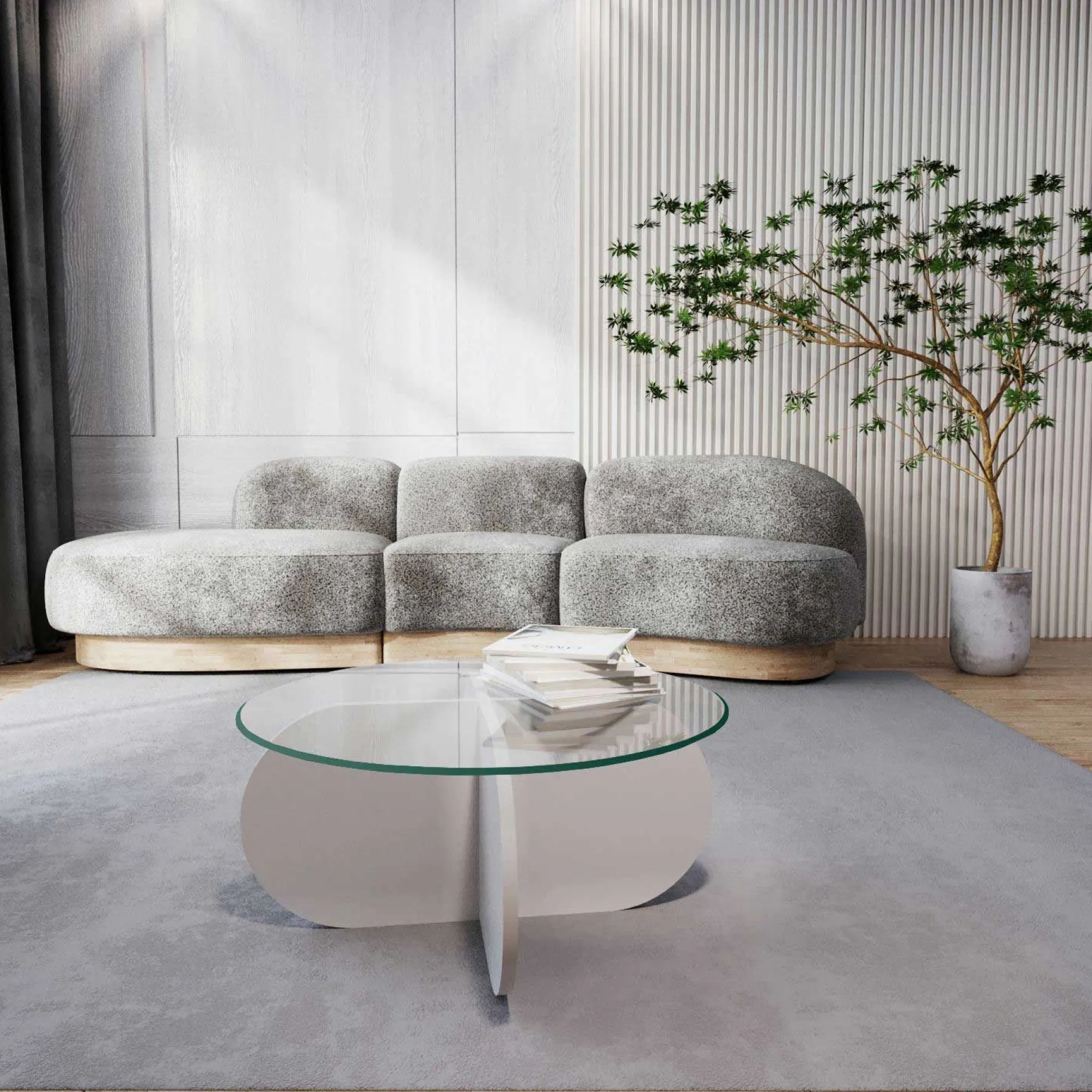 Bubble CT Couchtisch | GEHÄRTETES GLAS | Weiß