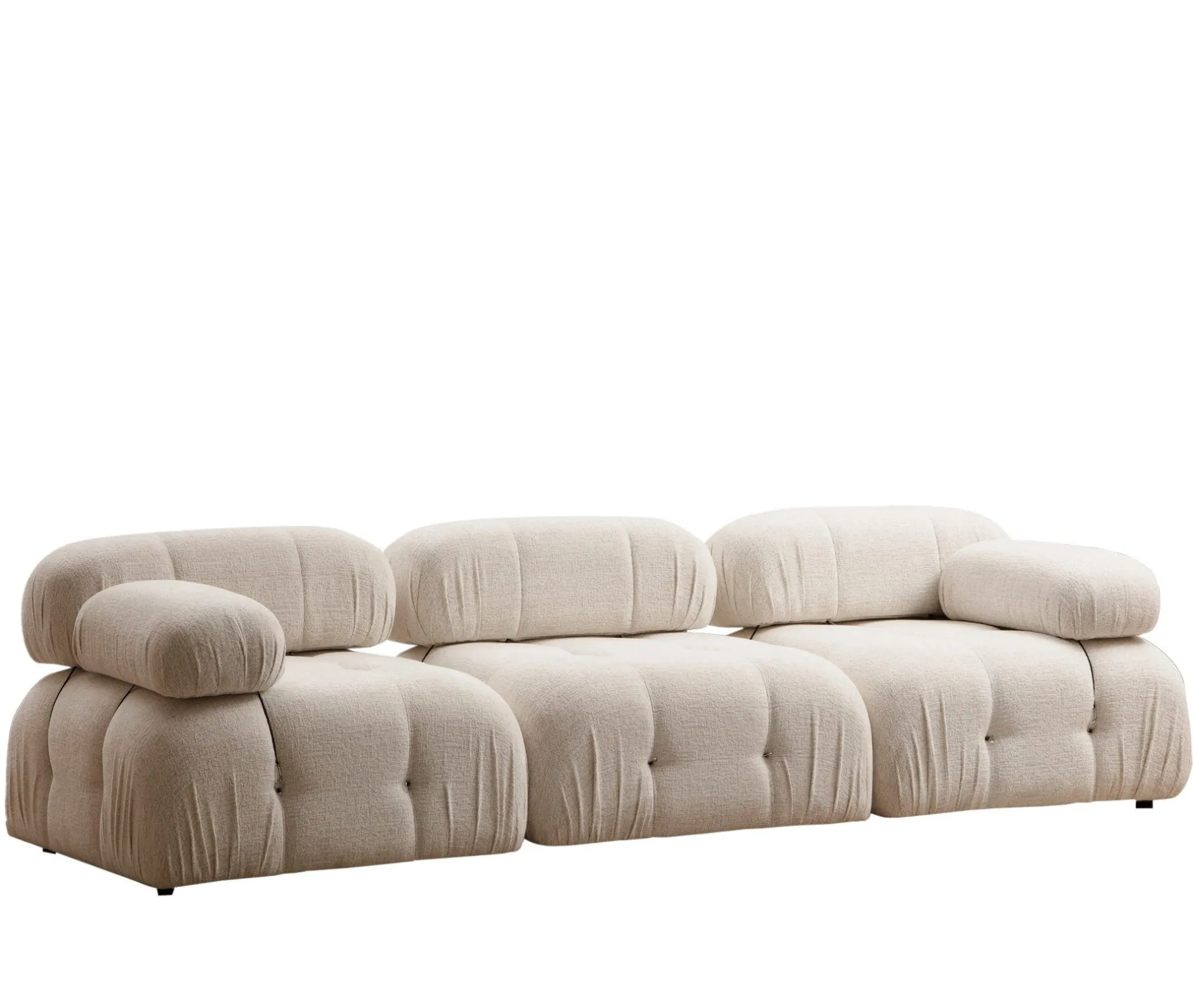 Bubble 3-Sitzer-Sofa | BUCHENHOLZ / SPANPLATTE | Creme