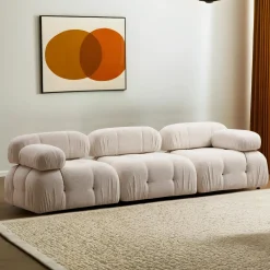 Bubble 3-Sitzer-Sofa | BUCHENHOLZ / SPANPLATTE | Creme