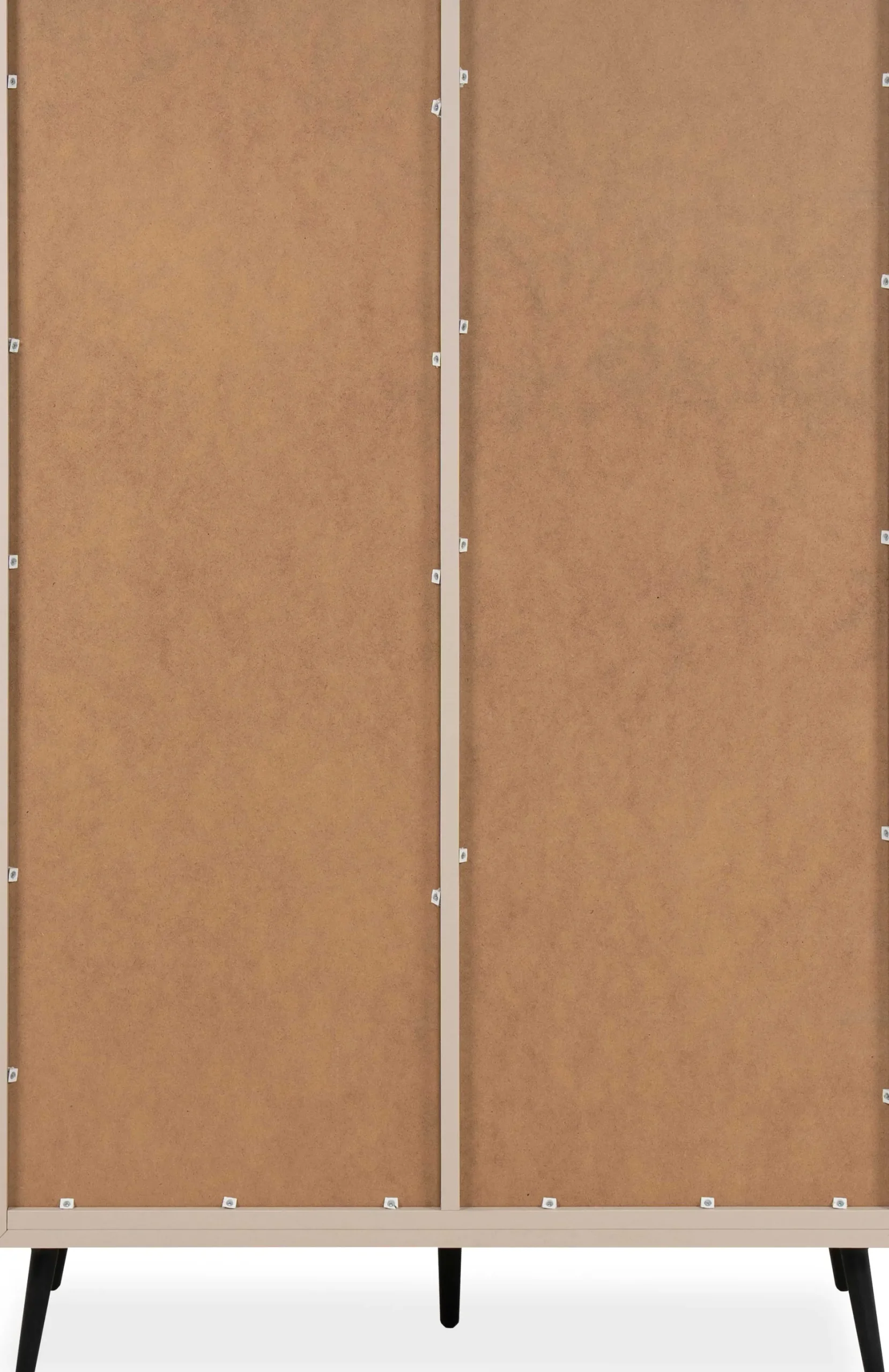 Buffetschrank Auryn - 90x38x140cm - 4 Türen und 2 Schubladen - sand/schwarz