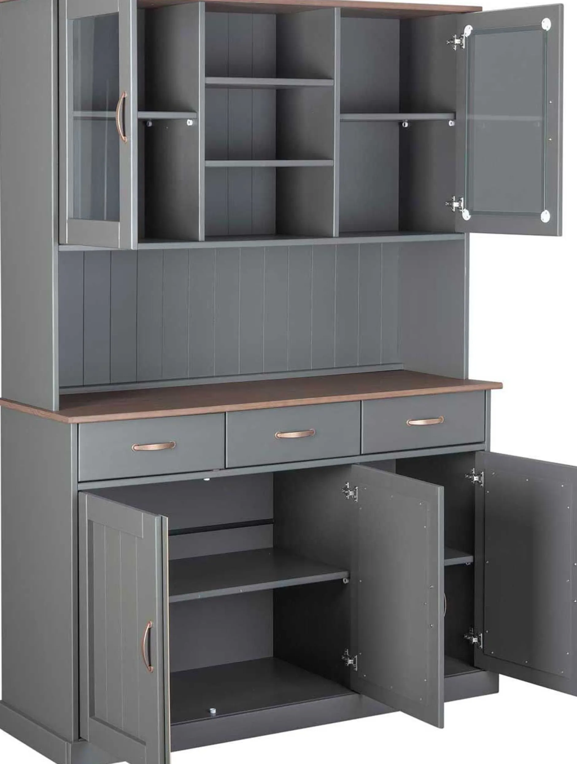 Buffetschrank Cerci 131cm mit 5 Türen und 3 Schubladen - grau