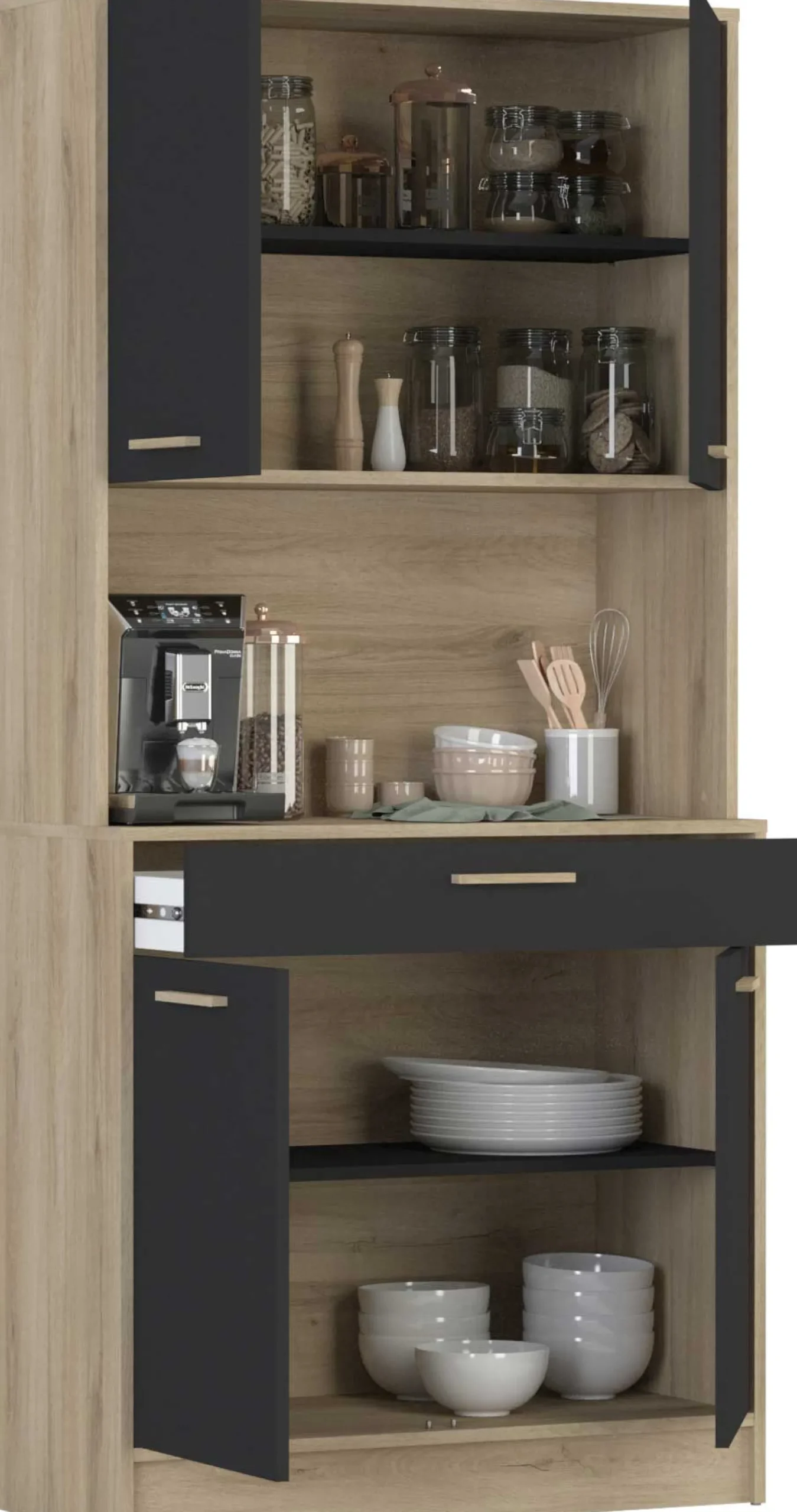 Buffetschrank Diede-Kronberg Eiche/Mattschwarz