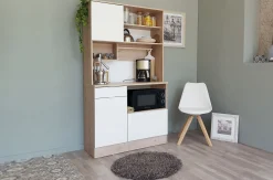 Buffetschrank Lydia 100cm, 3 Türen und 1 Schublade - Dekor Weiß/Eiche
