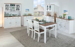 Buffetschrank Westerland schmal - weiß/braun