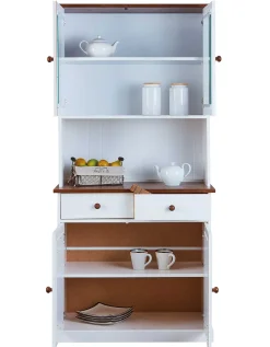 Buffetschrank Westerland schmal - weiß/braun