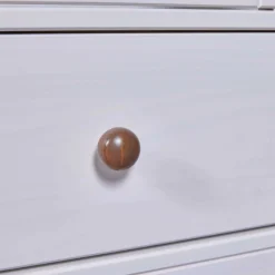 Buffetschrank Westerland | 90 x 38,4 x 190 | Kiefer massiv | Farbe: Weiß