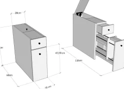 Calencia Badezimmerschrank | 100 % MELAMIN | Weiß