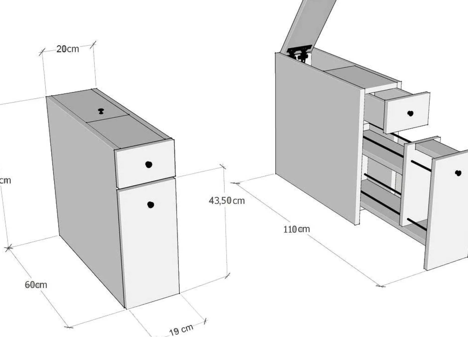 Calencia Badezimmerschrank | 100 % MELAMIN | Weiß