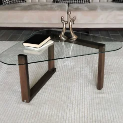 Cam Couchtisch | GEHÄRTETES GLAS | Walnuss