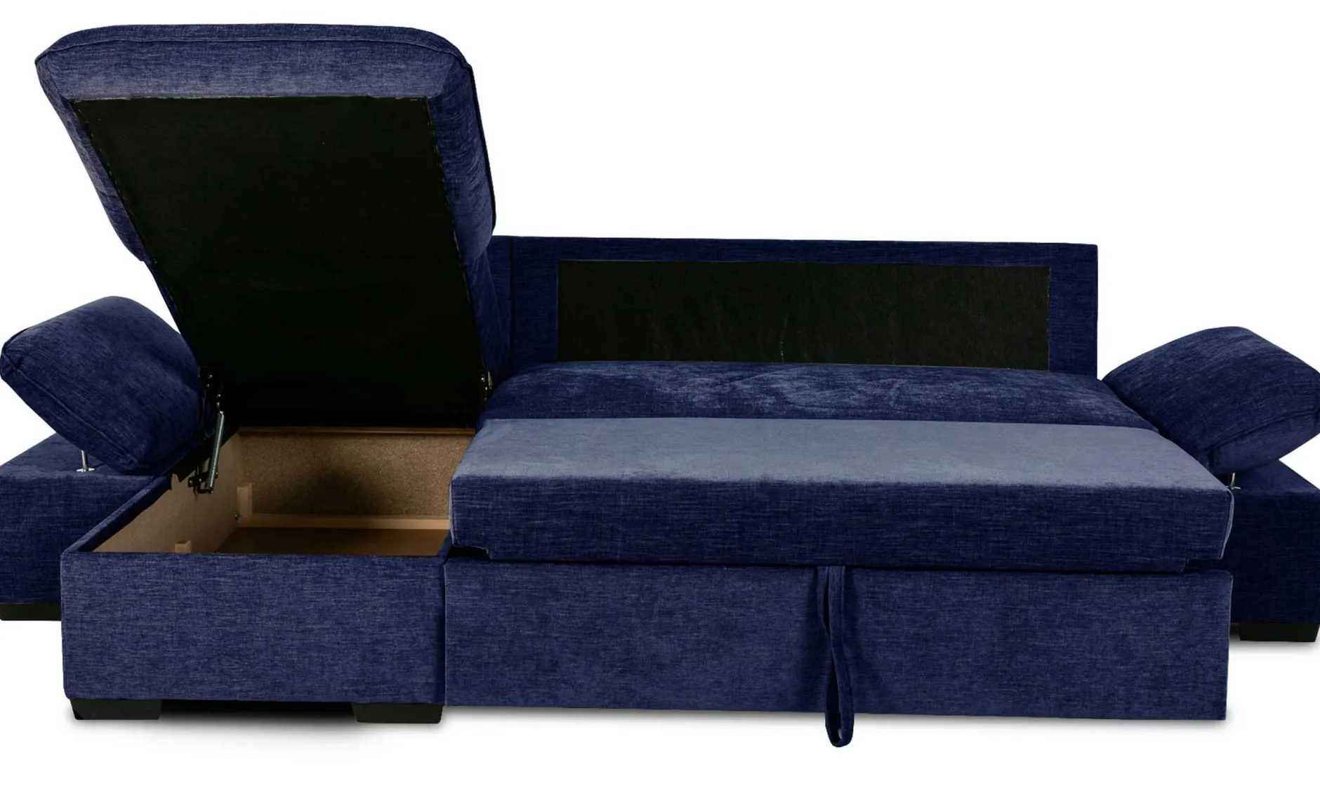 Candy Eckbank links - mit Stauraum - blau