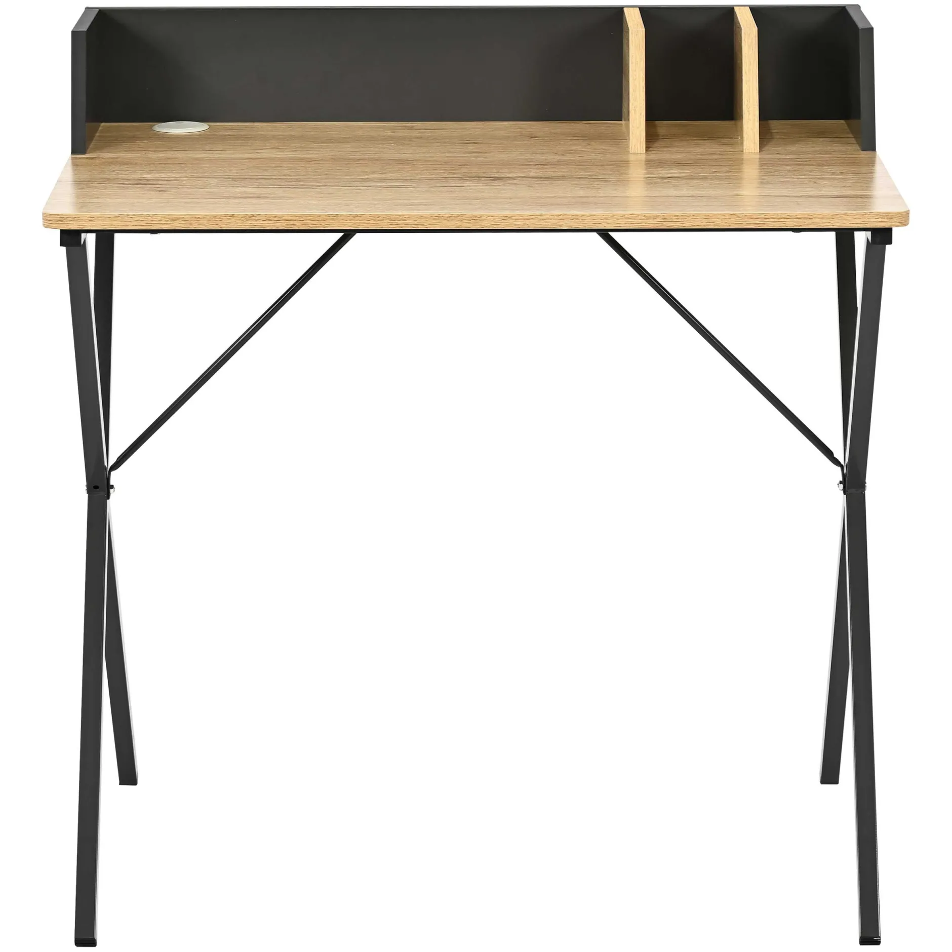 Carl Schreibtisch 120x48x78,5cm - Eiche Dekor/dunkelgrau
