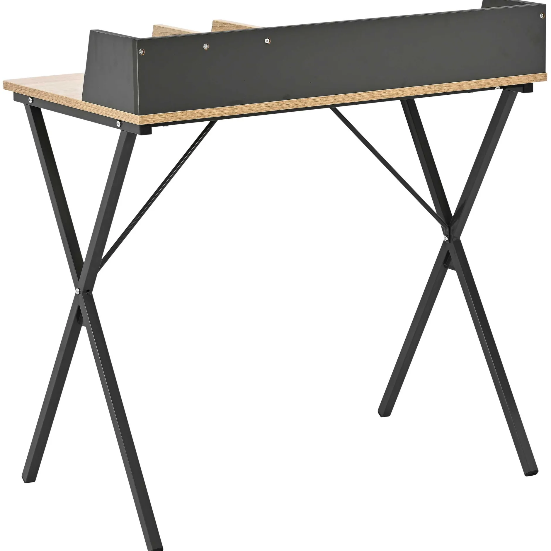 Carl Schreibtisch 120x48x78,5cm - Eiche Dekor/dunkelgrau