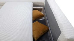 Castel Ecksofa links - mit Stauraum - weißer Rippensamt