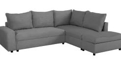 Castel Ecksofa rechts - mit Stauraum - anthrazit gerippter Samt