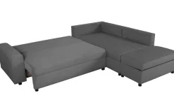 Castel Ecksofa rechts - mit Stauraum - anthrazit gerippter Samt
