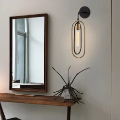 Cerco Wandleuchte | METALLGEHÄUSE | Schwarz, Gold