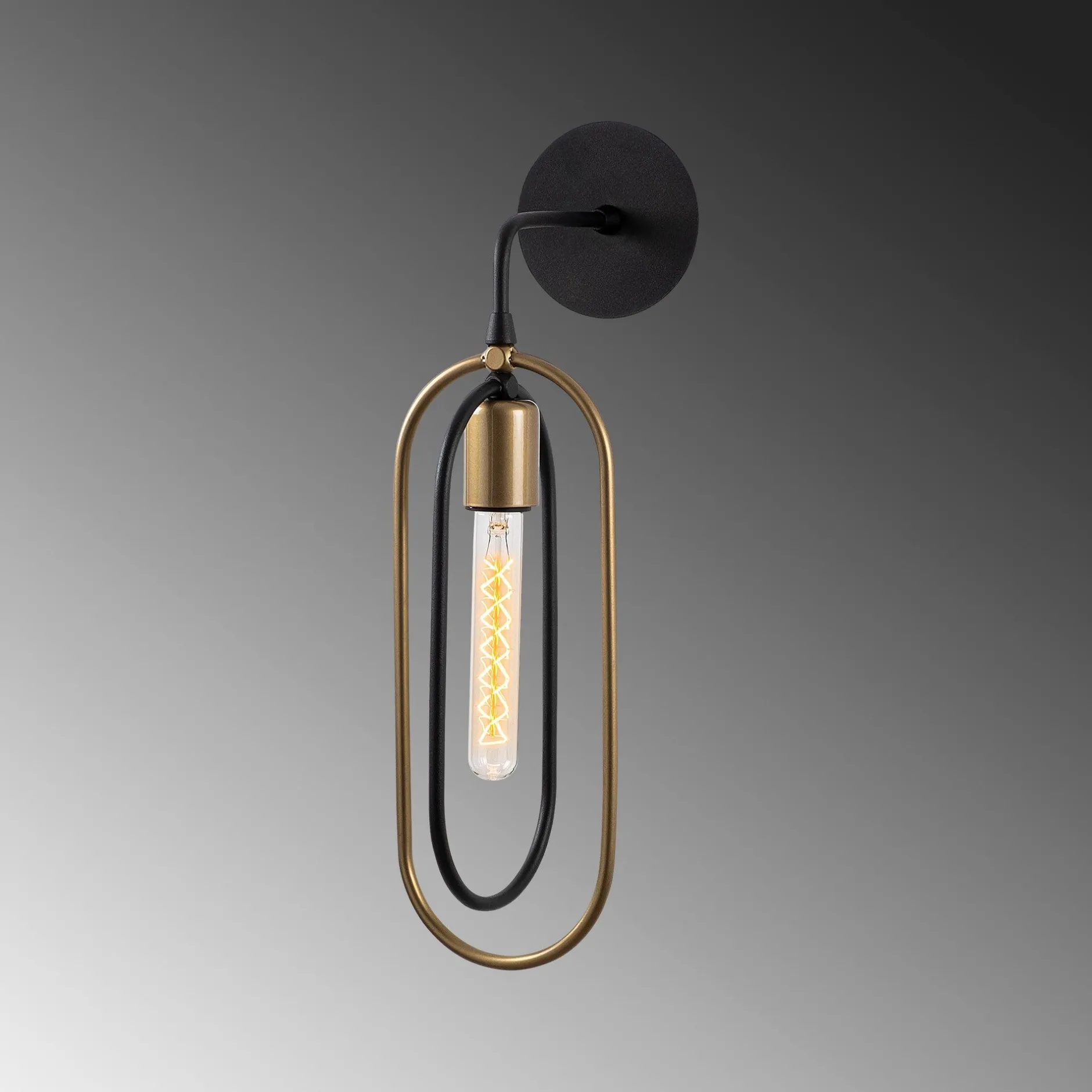 Cerco Wandleuchte | METALLGEHÄUSE | Schwarz, Gold