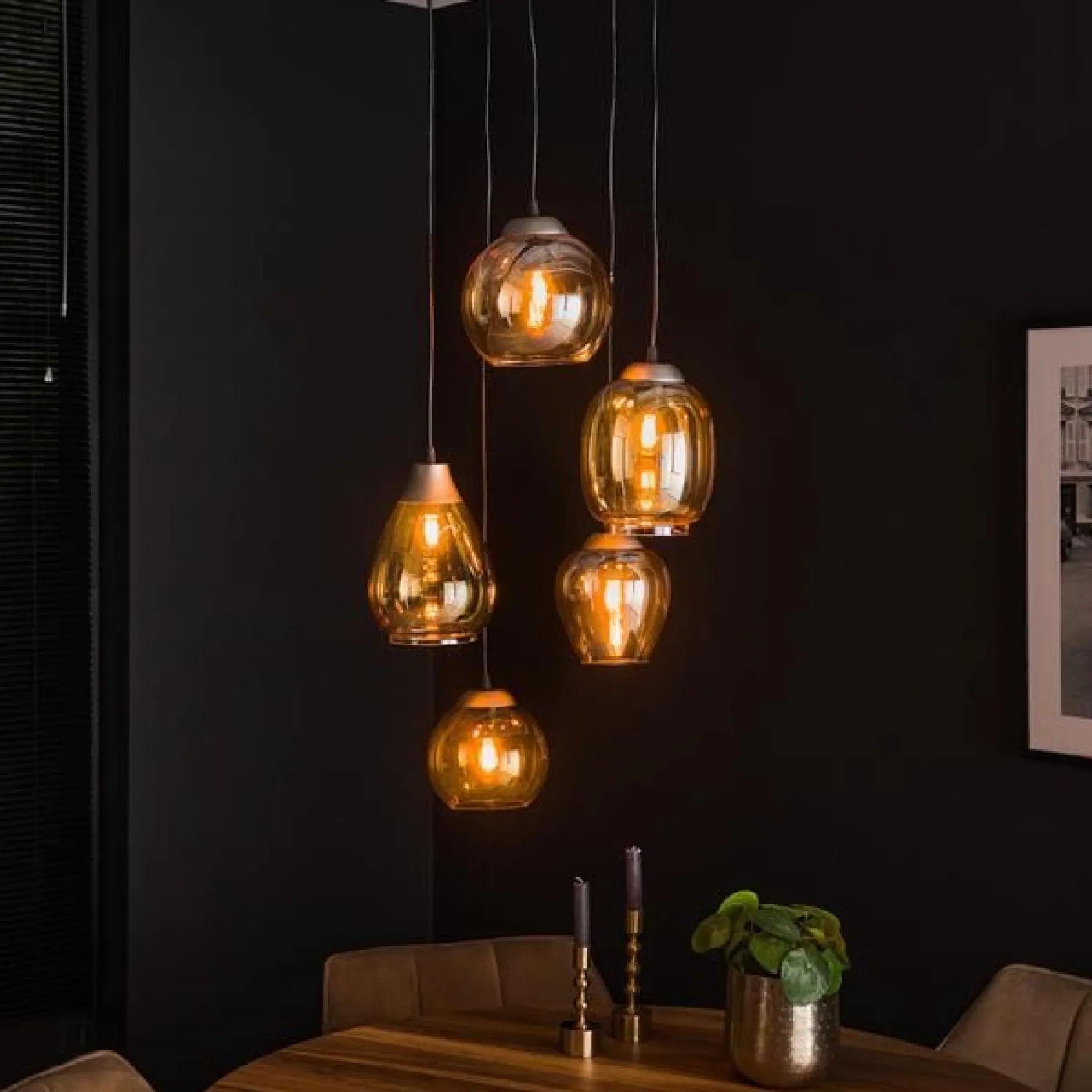 CharismaHängelampe -amber Glas