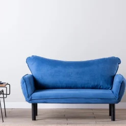Chatto 2-Sitzer-Schlafsofa | Metallrahmen | Blau