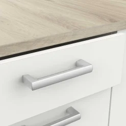 Chef-Unterschrank mit Platz für Spüle, Backofen und Kochfeld - Kronberg Eiche/Mattweiß